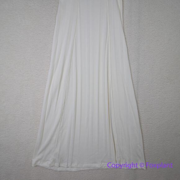 New!  FREE PEOPLE BEACH AVIVA RIBBED MIDI DRESS IN IVORY, size L - Picture 13 of 16